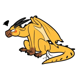 😠 naga, kartun, stiker, binatang, fantasi telegram sticker