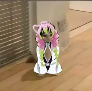 💚 Mitsuri Kanroji Demon Slayer anime, gato, Demon Slayer, Mitsuri Kanroji, lindo, dibujos animados, gracioso telegram sticker