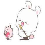 💃 귀여운, 동물, 곰, 돼지, 만화, 카와이 telegram sticker