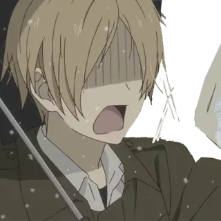 😨 animé, effrayé, personnage, masculin, inquiet, choqué telegram sticker
