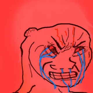 😡 meme, wojak, crying, angry, rage, internet meme telegram sticker