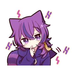 🧐 Anime, Chat, Violet, Mignon, Personnage, Sticker telegram sticker