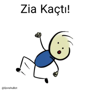 🏃 Zia Kaçtı! stick figure, running, cartoon, fall, humor telegram sticker