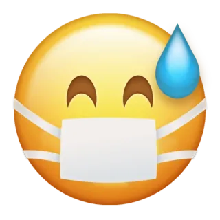 😅 Emoji, Masker, Keringat, Sakit, Khawatir, Pandemi, Covid whatsapp sticker