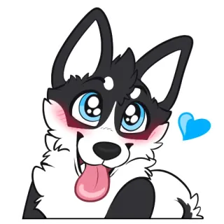 🥰 cão, fofo, coração, animal de estimação, animal telegram sticker