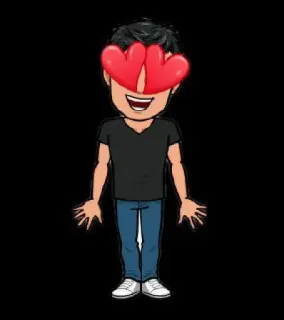 😍 avatar, bitmoji, cartoon, love, heart, blindfold, person telegram sticker