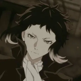 🌟 Akutagawa Ryunosuke Bungo Stray Dogs anime, manga, character, Bungo Stray Dogs, Akutagawa Ryunosuke, portrait telegram sticker
