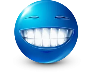 🤩 emoticono, sonrisa, azul, cara whatsapp sticker