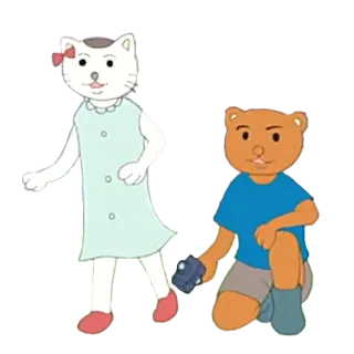 😱 chat, ours, enfants, dessin animé, animaux telegram sticker