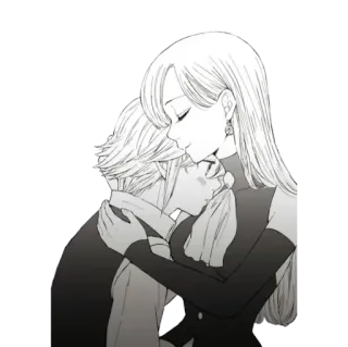 💕 Elizabeth Liones Seven Deadly Sins Anime, Manga, Paar, Liebe, Romantik, Umarmung telegram sticker