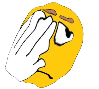 🤦‍♂️ อิโมจิ, เอามือก่ายหน้าผาก, ผิดหวัง, หงุดหงิด, มือ telegram sticker