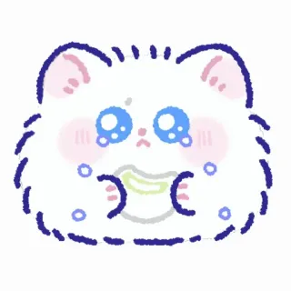 🐈 süß, tier, weinend, kawaii, illustration, aufkleber telegram sticker