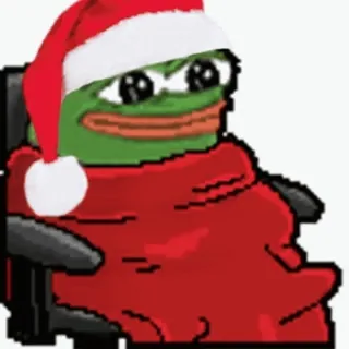 🙂 Pepe the Frog Pepe, Christmas, Santa hat, meme, frog telegram sticker