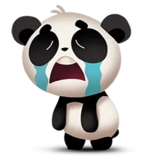 😫 Panda, Verdrietig, Huilend, Tranen, Emoji telegram sticker