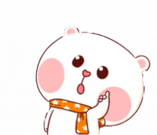 🤔 Bär, niedlich, Tier, Schal, Cartoon, Figur telegram sticker