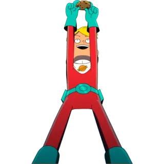🙌 Gary Goodspeed Final Space Gary Goodspeed, Final Space, Cartoon, Weltraum, Keks, roter Anzug telegram sticker