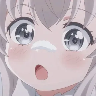 💜 Anime, Lindo, Chica, Kawaii, Impactado, Sorprendido whatsapp sticker