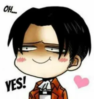 ☕️ Levi Ackerman Attack on Titan OH...YES! Anime, Manga, L'Attaque des Titans, Levi, Ackerman, Drôle, Chibi whatsapp sticker