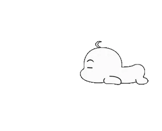 😑 귀여운, 아기, 졸린, 만화, 미니멀, 캐릭터 telegram sticker