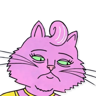 🙁 Princess Carolyn BoJack Horseman кот, мультфильм, персонаж, Конь БоДжек, Принцесса Кэролин telegram sticker