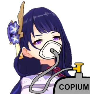 ⚡️ Raiden Shogun Genshin Impact COPIUM Anime, Manga, Copium, Genshin Impact, Raiden Shogun whatsapp sticker