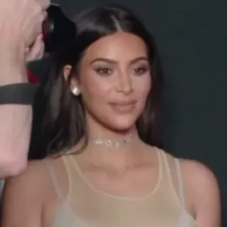 😐 Kim Kardashian Kim Kardashian, celebrity, woman, portrait, fashion whatsapp sticker