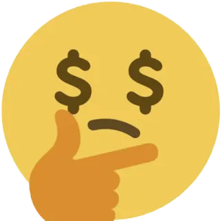 🤔 money, emoji, thinking, wealth, finance telegram sticker