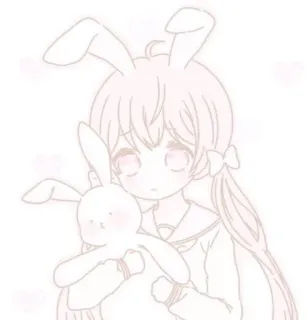 🩰 anime, girl, bunny ears, cute, kawaii, pastel telegram sticker