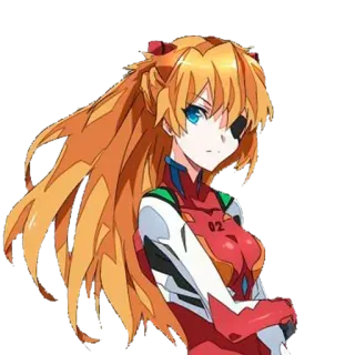 🍑 Asuka Langley Soryu Neon Genesis Evangelion Anime, Manga, Personnage, Fille, Cheveux Rouges, Evangelion telegram sticker