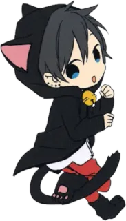 😮 anime, gato, chibi, kawaii, desenho animado, adesivo telegram sticker