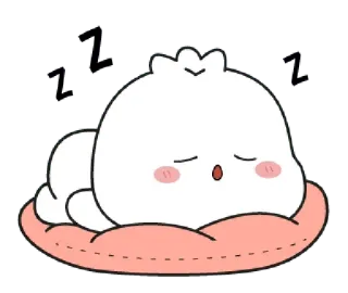 😴 Cartoon, Schlaf, Süß, Entspannung, Kawaii, Chibi, Kissen, Ruhe telegram sticker