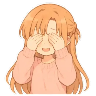 🫣 Аниме девушка, Аниме, Каваи, Милый, Ку-ку, Глаза закрыты whatsapp sticker