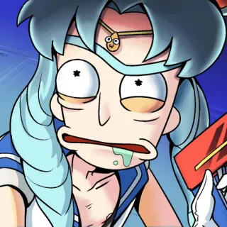 🌕 Rick Sanchez Rick and Morty Rick Sanchez, Rick et Morty, Sailor Moon, Parodie, Dessin animé, Crossover telegram sticker