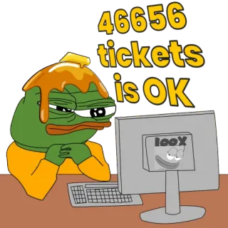 🎟 Pepe the Frog 46656 tickets is OK มีม, เปเป้, มีมอินเทอร์เน็ต, ตั๋ว, โอเค telegram sticker