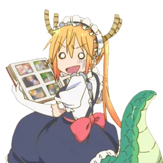 😰 Tohru Miss Kobayashi's Dragon Maid Anime, Dragon, Maid, Tohru, Mignon, Drôle whatsapp sticker