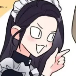 🔖 Sirvienta, Anime, Señalando, Mujer, Dibujos animados, Servicio whatsapp sticker
