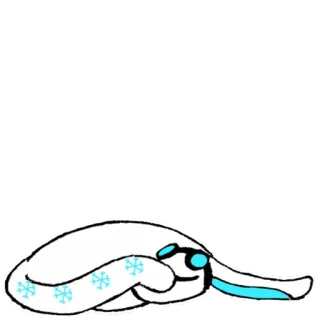 😌 cartoon, bunny, snowflakes, cute, sleeping telegram sticker