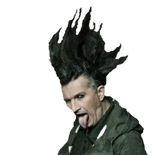 🔥 мужчина, панк, портрет, прическа, язык telegram sticker