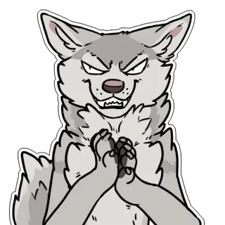 👿 wolf, sluw, dier, cartoon, slecht telegram sticker