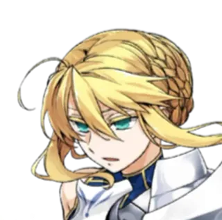 👑 Artoria Pendragon อนิเมะ, ผมบลอนด์, ผู้หญิง, ตัวละคร, ภาพเหมือน, สีหน้า telegram sticker