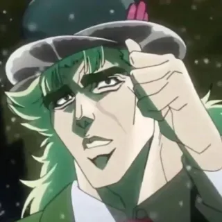 😘 Robert E.O. Speedwagon JoJo's Bizarre Adventure 애니메이션, 스피드왜건, 죠죠, 모자, 팬아트 telegram sticker