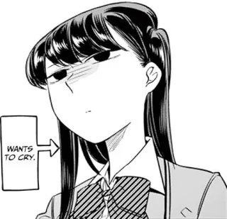 🥺 WANTS
TO CRY. Anime, Mangá, Komi Can't Communicate, Triste, Chorar, Emocional, Sticker whatsapp sticker