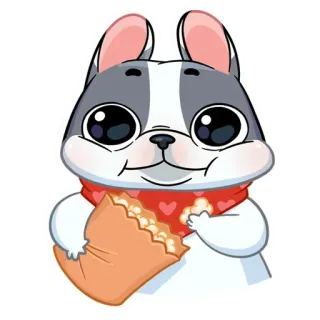 🍿 Hund, Welpe, Tier, süß, Haustier, Popcorn, Snack telegram sticker