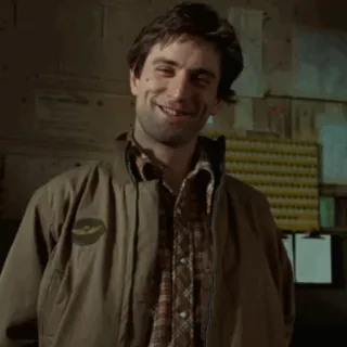 ➰ Robert De Niro Taxi Driver acteur, film, man, glimlach, portret whatsapp sticker