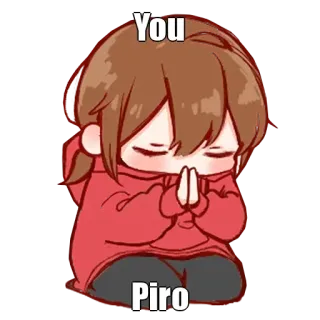 🤔 You Piro Anime, Cartoni animati, Carino, Kawaii, Chibi whatsapp sticker