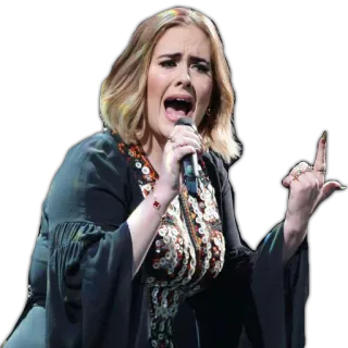 ☝ Adele adele, cantora, música, dedo do meio, gesto ofensivo telegram sticker