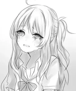 🌟 Anime, Manga, Cô gái, Khóc, Buồn, Cảm xúc, Nước mắt telegram sticker