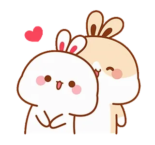 🥰 lapin, mignon, kawaii, animal, amour, coeur telegram sticker