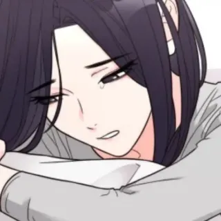 🔖 mujer, triste, llorando, retrato, anime whatsapp sticker