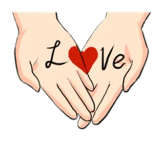 ✋ LOVE 사랑, 하트, 손, 애정, 로맨스, 우정 whatsapp sticker